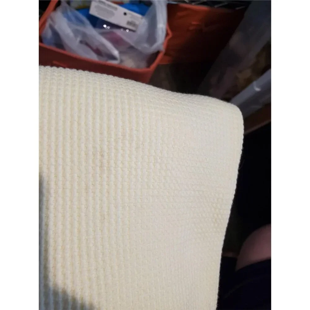 Carters vintage baby blanket pale yellow thermal USA 25x33